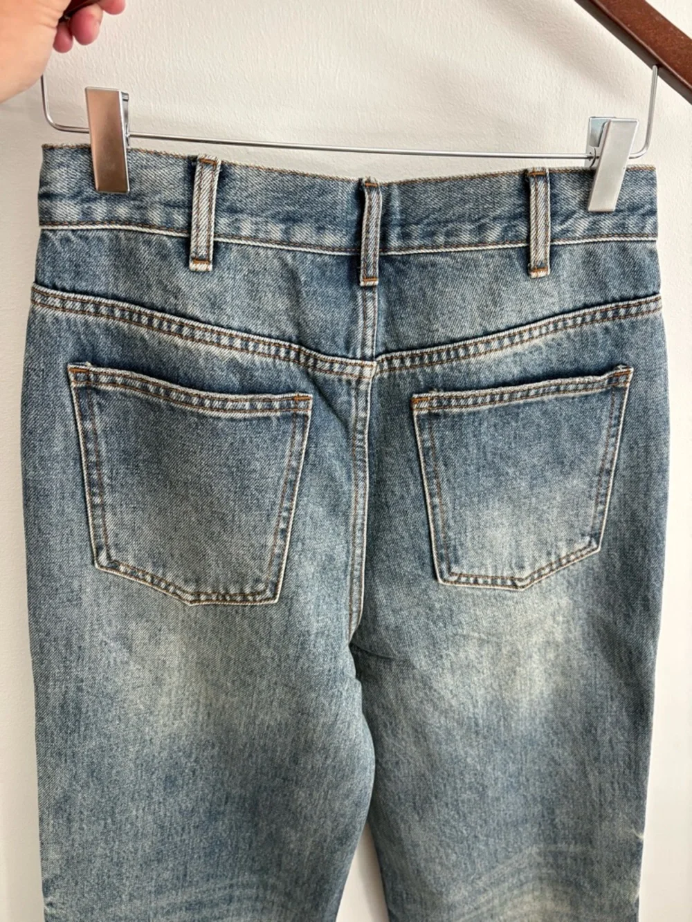 Celine High Rise Wide Leg Jeans Size M Blue Medium Wash by Hedi Slimane Waist 27 - Picture 5 of 14